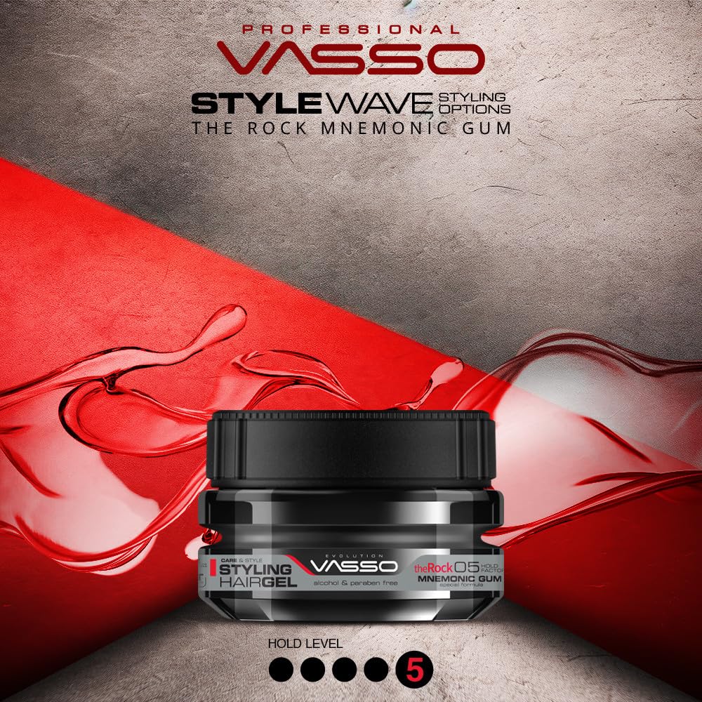 Vasso Gel de peinado The Rock Mnemonic Gum 250 ml : Amazon.es: Belleza